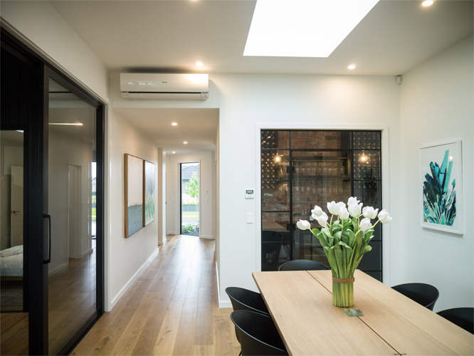 High-wall heatpump in home